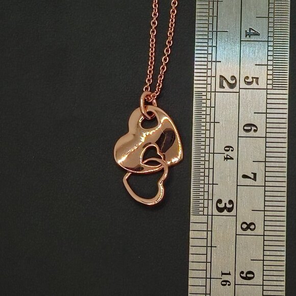 18k Rose Gold Over Copper Pendant With Chain NWOT - Picture 5 of 6